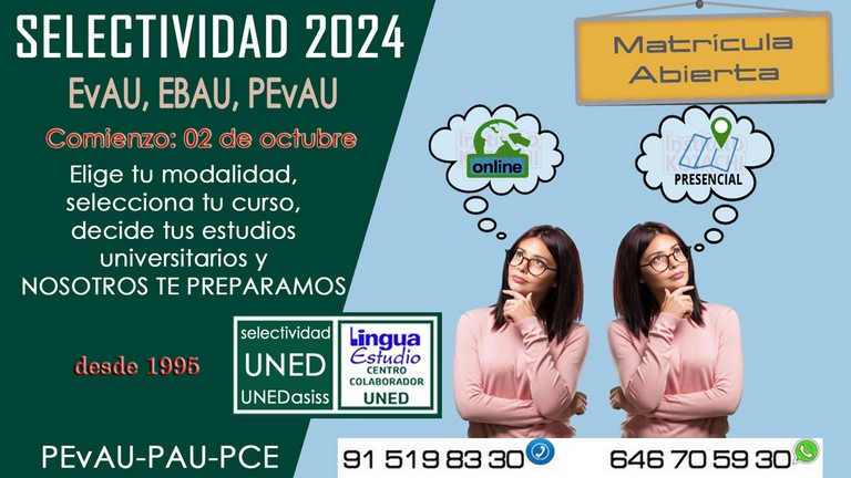 Curso selectividad, academia selectividad, curso pce, curso evau, preparacion selectividad, aprobar selectividad
